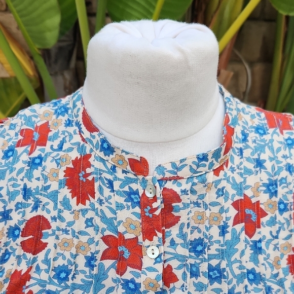Spell And The Gypst Floral Blue Red Button Up Blouse Extra Small - Picture 2 of 10